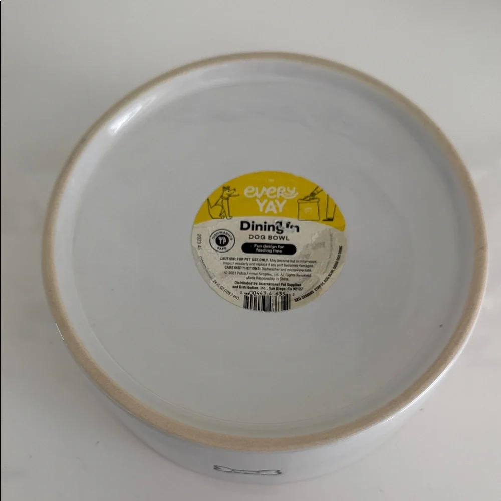 Good Dog Ceramic Dog Bowl - Classic White